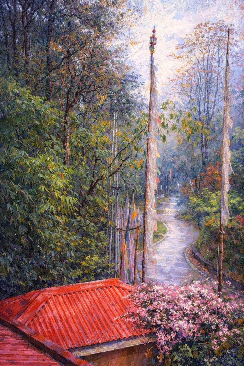 Rainy mountain view near the homestay